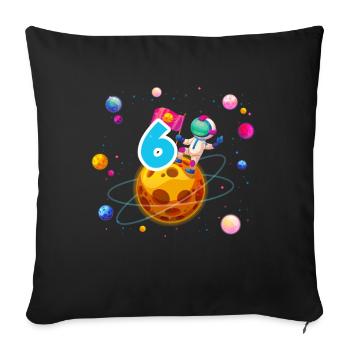 6th Birthday Boys 6 Years Planet Birthday - Sofa pillowcase 17,3'' x 17,3'' (45 x 45 cm) - black - Front