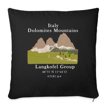 Italy Dolomites Sassolungo Group Mountains - Sofa pillowcase 17,3'' x 17,3'' (45 x 45 cm) - black - Front