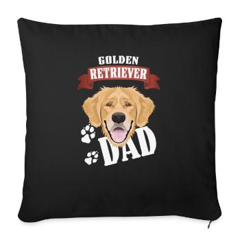 Golden Retriever Papa, Chien Papa - Housse de coussin décorative 45 x 45 cm - noir - Devant