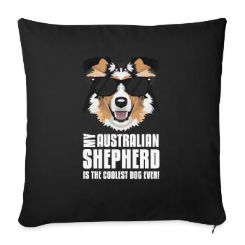 Mon berger australien est le plus cool - Housse de coussin décorative 45 x 45 cm - noir - Devant