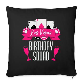 Équipe d’anniversaire de Vegas pour le voyage des filles de Las Vegas - Housse de coussin décorative 45 x 45 cm - noir - Devant