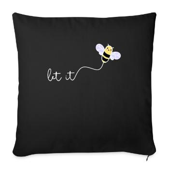 LET IT BEE - Environmental Protection Bee Beekeeper Wordplay - Sofa pillowcase 17,3'' x 17,3'' (45 x 45 cm) - black - Front