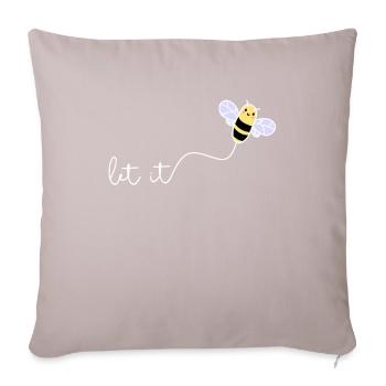 LET IT BEE - Protection de l’environnement Apiculteur Jeu de mots - Housse de coussin décorative 45 x 45 cm - taupe clair - Devant
