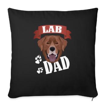 Chocolate Labrador Dad, Dog Dad - Sofa pillowcase 17,3'' x 17,3'' (45 x 45 cm) - black - Front