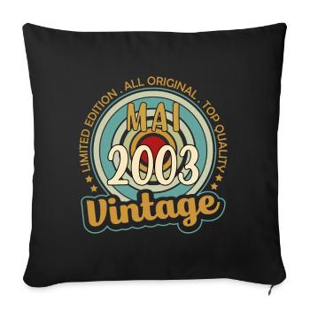 Vintage Flourish Birthday Gift May 2003 - Sofa pillowcase 17,3'' x 17,3'' (45 x 45 cm) - black - Front