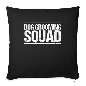 Hundefriseur Hundefrisör Toiletteur pour chiens Toilettage pour chiens - Housse de coussin décorative 45 x 45 cm - noir - Devant