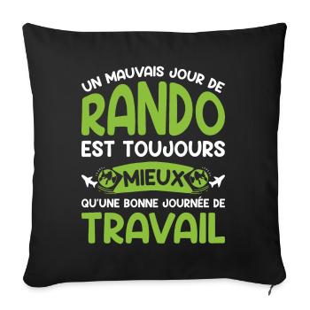 Un mauvais jour de rando - Humour fan de randonnée - Housse de coussin décorative 45 x 45 cm - noir - Devant