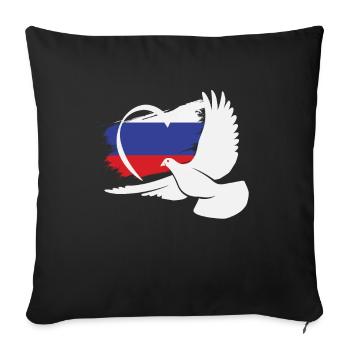 Peace-Zeichen, Frieden für Russland - Sofakissenbezug 45 x 45 cm - Schwarz - Vorne