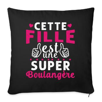 Cette Fille Est Une Super Boulangère - Housse de coussin décorative 45 x 45 cm - noir - Devant