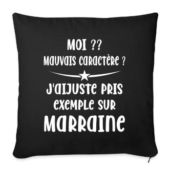Mauvais Caractère Marraine - Housse de coussin décorative 45 x 45 cm - noir - Devant
