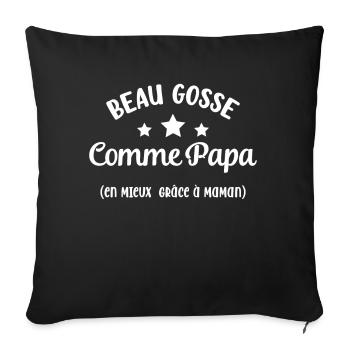 Beau gosse comme papa - Housse de coussin décorative 45 x 45 cm - noir - Devant