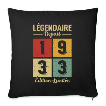 Légendaire Depuis 1933 - Housse de coussin décorative 45 x 45 cm - noir - Devant