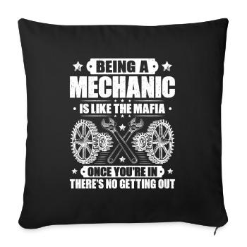 Mechanic Mechanic Mechanics Mechanic - Sofa pillowcase 17,3'' x 17,3'' (45 x 45 cm) - black - Front