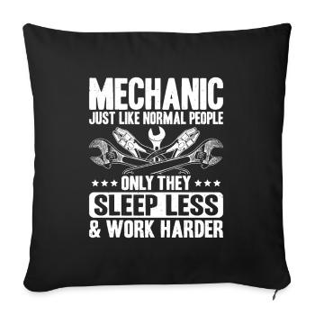 Mechanic Mechanic Mechanics Mechanic - Sofa pillowcase 17,3'' x 17,3'' (45 x 45 cm) - black - Front