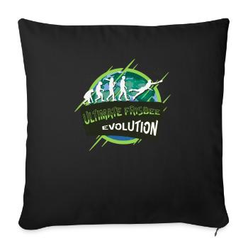 Évolution ultime du frisbee - Housse de coussin décorative 45 x 45 cm - noir - Devant