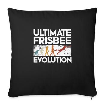 Évolution ultime du frisbee - Housse de coussin décorative 45 x 45 cm - noir - Devant
