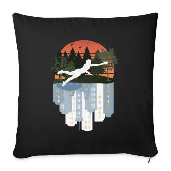 Ultimate Frisbee, wonderful nature - Sofa pillowcase 17,3'' x 17,3'' (45 x 45 cm) - black - Front