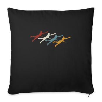 Retro vintage Ultimate Frisbee - Sofa pillowcase 17,3'' x 17,3'' (45 x 45 cm) - black - Front