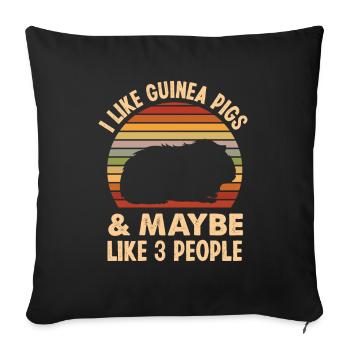 Drôle de cadeau de propriétaire de cochon d’Inde - Housse de coussin décorative 45 x 45 cm - noir - Devant