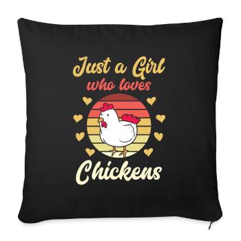 Chicken Chicken Girls - Housse de coussin décorative 45 x 45 cm - noir - Devant