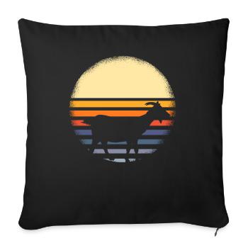 Chèvre rétro Chèvre Chèvre - Housse de coussin décorative 45 x 45 cm - noir - Devant