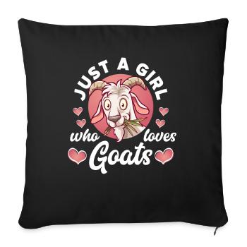 Goat Goat Goat Girl - Sofa pillowcase 17,3'' x 17,3'' (45 x 45 cm) - black - Front
