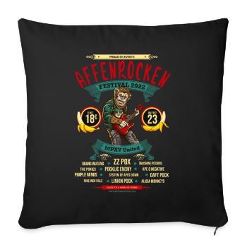 Affen Rocken Festival 2022 Affenpocken - Sofakissenbezug 45 x 45 cm - Schwarz - Vorne