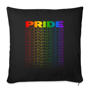 LGBTQ Parade Rainbow Flag - Sofa pillowcase 17,3'' x 17,3'' (45 x 45 cm) - black - Front