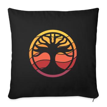 Arbre de Vie - Yggdrasil - coloré - Housse de coussin décorative 45 x 45 cm - noir - Devant