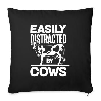 Drôle de vache vache cadeau - Housse de coussin décorative 45 x 45 cm - noir - Devant
