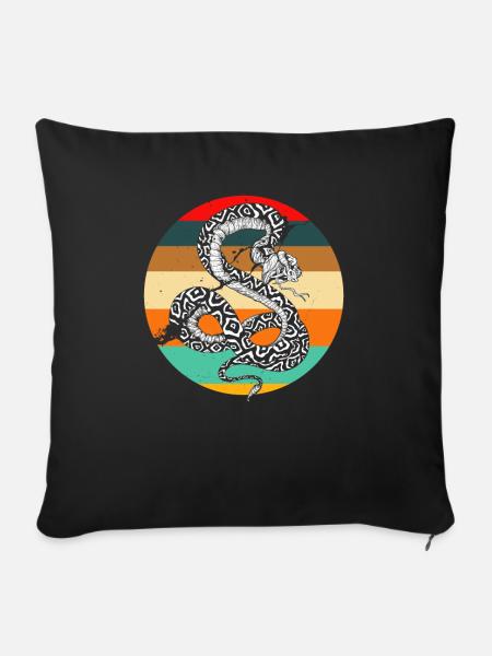 Schlange Schlange Schlange - Sofakissenbezug 45 x 45 cm - Schwarz