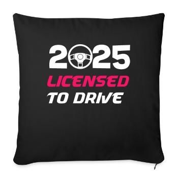 Driver's License Passed Gift - Sofa pillowcase 17,3'' x 17,3'' (45 x 45 cm) - black - Front