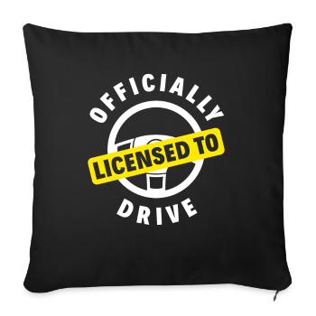 Driver's License Passed Gift - Sofa pillowcase 17,3'' x 17,3'' (45 x 45 cm) - black - Front