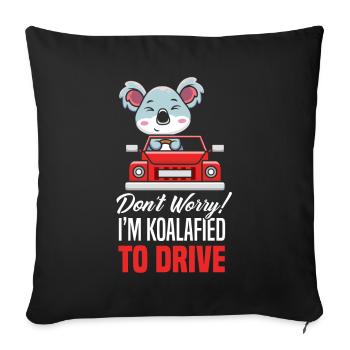Driver's License Passed Gift - Sofa pillowcase 17,3'' x 17,3'' (45 x 45 cm) - black - Front