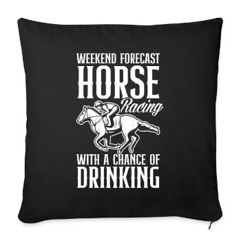 Horse racing - Sofa pillowcase 17,3'' x 17,3'' (45 x 45 cm) - black - Front
