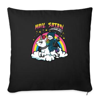 Salut Satan I Effrayant Mignon Pastel Goth Grim Reaper - Housse de coussin décorative 45 x 45 cm - noir - Devant