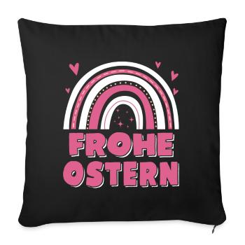 Oster Regenbogen Frohe Ostern - Sofakissenbezug 45 x 45 cm - Schwarz - Vorne