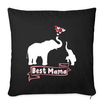 Best Elephant Mama Mama - Sofa pillowcase 17,3'' x 17,3'' (45 x 45 cm) - black - Front