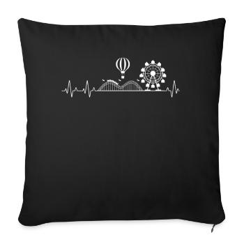 Parc d’attractions Roller Coaster Heartbeat - Housse de coussin décorative 45 x 45 cm - noir - Devant