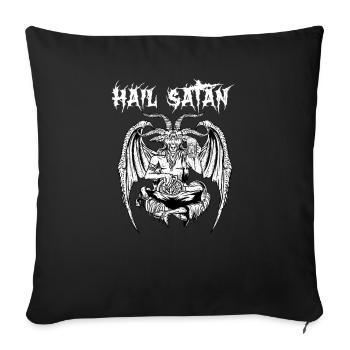 Salut Satan I Baphomet satanique - Housse de coussin décorative 45 x 45 cm - noir - Devant