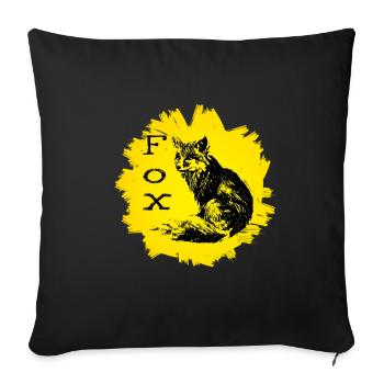 Fox - Sofa pillowcase 17,3'' x 17,3'' (45 x 45 cm) - black - Front