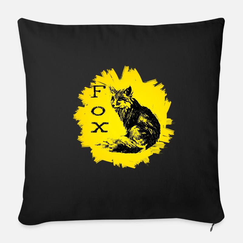 Fuchs - Sofakissenbezug 45 x 45 cm - Schwarz
