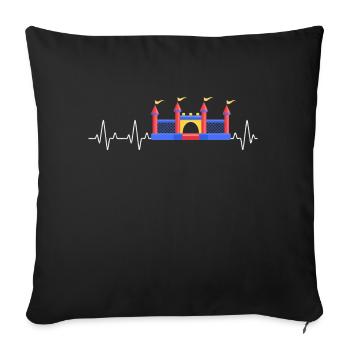 Bouncy Castle Heartbeat Bouncy castle - Sofa pillowcase 17,3'' x 17,3'' (45 x 45 cm) - black - Front