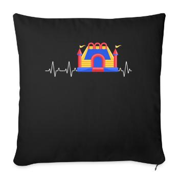 Bouncy Castle Heartbeat Inflatable Castle - Sofa pillowcase 17,3'' x 17,3'' (45 x 45 cm) - black - Front