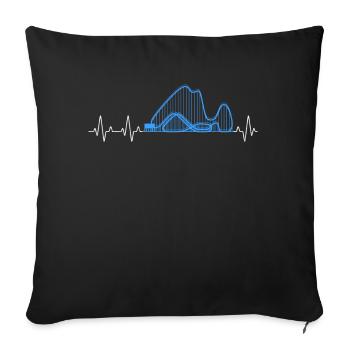Parc d’attractions Heartbeat Roller Coaster - Housse de coussin décorative 45 x 45 cm - noir - Devant