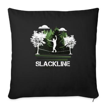 Slackline, Balance Sport - Sofa pillowcase 17,3'' x 17,3'' (45 x 45 cm) - black - Front