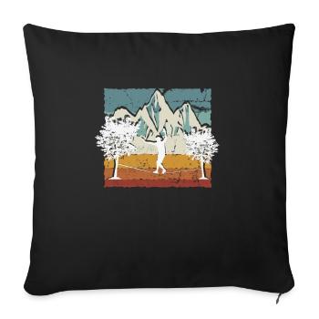 Slackline, Balance Sport - Sofa pillowcase 17,3'' x 17,3'' (45 x 45 cm) - black - Front