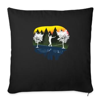 Slackline, Balance Sport - Sofa pillowcase 17,3'' x 17,3'' (45 x 45 cm) - black - Front