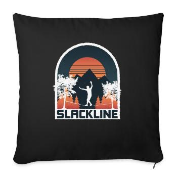 Slackline, Balance Sport - Sofa pillowcase 17,3'' x 17,3'' (45 x 45 cm) - black - Front