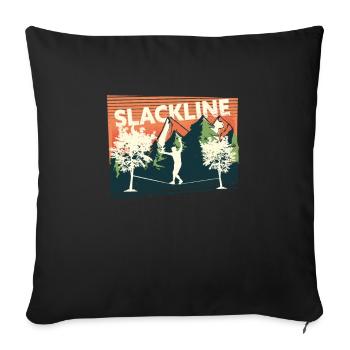 Slackline, Balance Sport - Sofa pillowcase 17,3'' x 17,3'' (45 x 45 cm) - black - Front